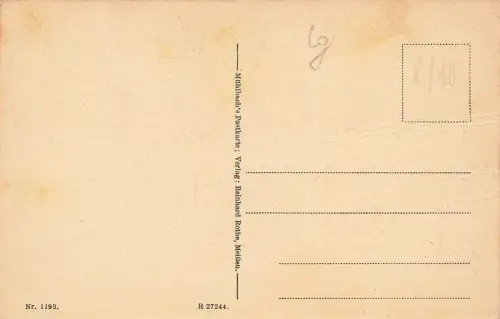 Blick auf Rote Stufen mit Kirche in Meißen Sachsen Postkarte AK