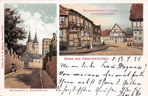 Osterwieck / Harz Schulzenthor Stephanikirche Eulenspiegelhaus 1921