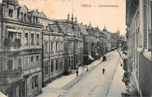 Straßenansicht Gartenstraße in Pirna Sachsen Postkarte AK 1910