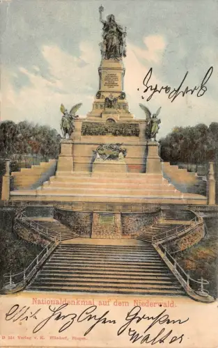 Nationaldenkmal auf dem Niederwald AK geprägt 1904