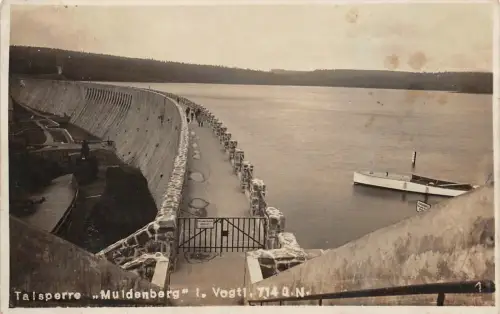 Talsperre "Muldenberg" i. Vogtl. Postkarte 1926