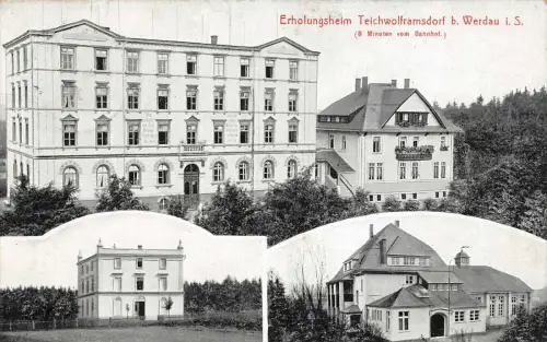 Erholungsheim Teichwolframsdorf b. Werdau i. S. Postkarte AK 1917