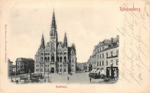 Reichenberg Rathhaus Postkarte AK 1903