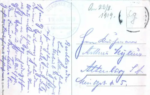 Watzmannhaus 1930 m über dem Meer Postkarte AK 1919