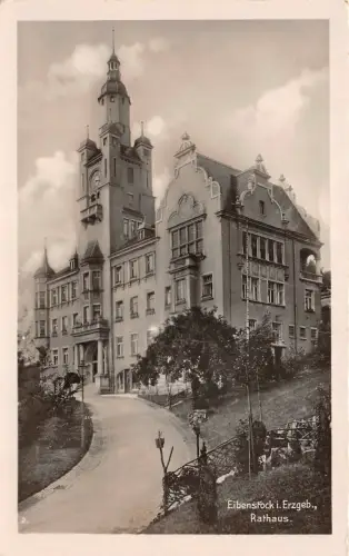 Eibenstock i. Erzgeb. Rathaus Postkarte AK