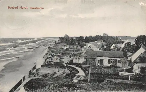 Seebad Horst Strandpartie Postkarte AK 1909