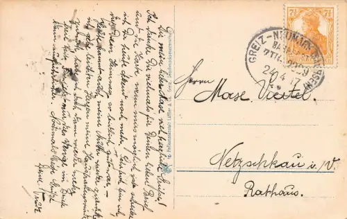 Greiz i. V. Oberes Schloss u. Heinrichsbrücke AK 1917