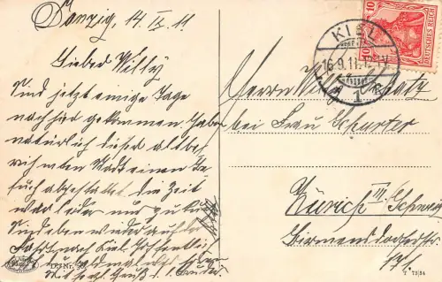 Danzig Frauengasse Postkarte 1911