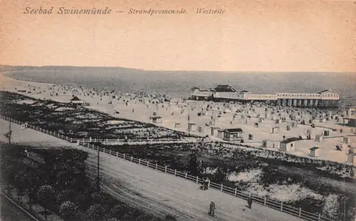 Seebad Swinemünde Strandpromenade Westseite Postkarte AK