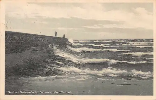 Seebad Swinemünde Osternothafen Ostmole Postkarte