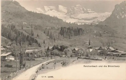 Sommerfrische Reichenbach und die Blümlisalp Schweiz Postkarte AK