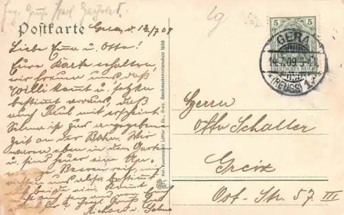 Gera-R. Schloß Osterstein AK 1909