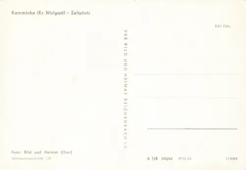Zeltplatz in Kamminke Mecklenburg-Vorpommern Postkarte AK