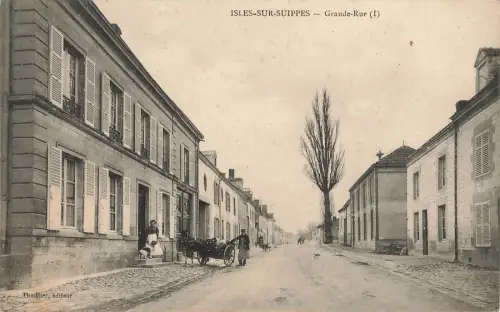Grande-Rue in Isles-Sur-Suippes Frankreich Postkarte AK 1914