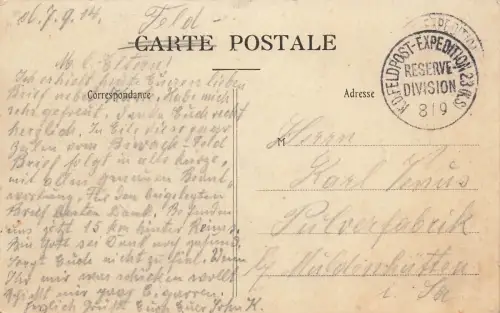 Grande-Rue in Isles-Sur-Suippes Frankreich Postkarte AK 1914