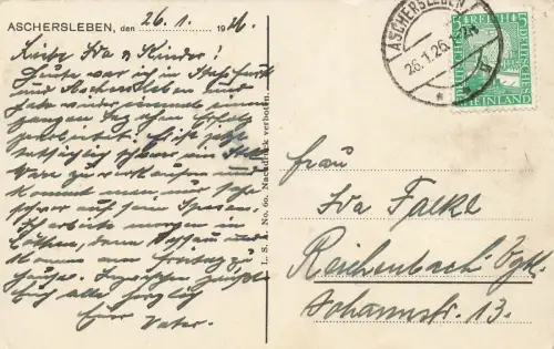Stadtbad in Aschersleben Sachsen-Anhalt Postkarte AK 1926