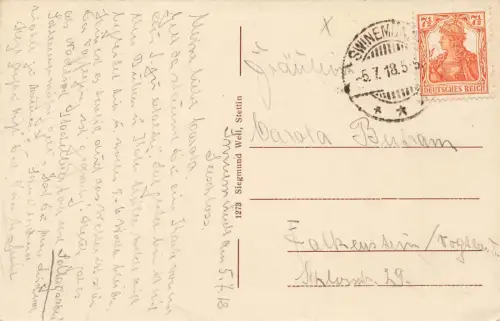 Herren und Familienbad, Strand in Seebad Swinemünde Pommern Postkarte AK 1918