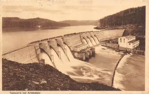 Talsperre bei Kriebstein b. Waldheim Sa. Postkarte AK 1936