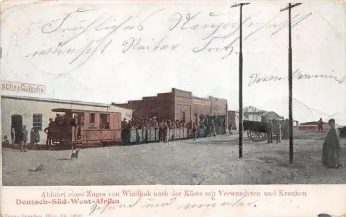 DSWA Deutsch-Südwest-Afrika AK Feldbahn am Bahnhof Windhuk gel.Feldpost 1905