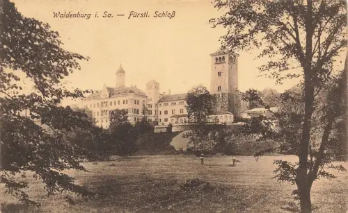 Fürstliches Schloss in Waldenburg Sachsen Postkarte AK 1919
