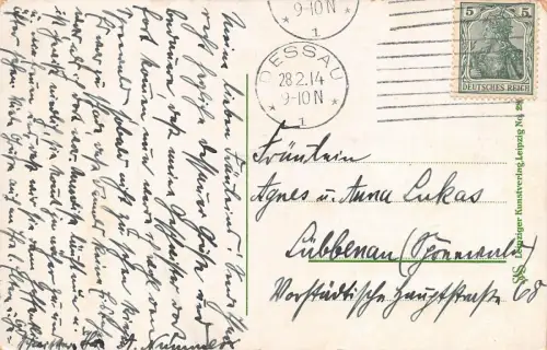 Herzog Palais Dessau Sachsen-Anhalt Postkarte AK 1914