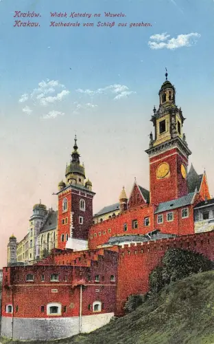 Krakau Kathedrale vom Schloß aus gesehen 1915 AK