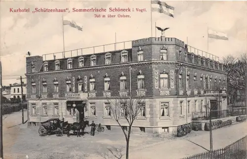 Kurhotel "Schützdenhau" Sommerfrische Schöneck Vogtland Postkarte gel. 1912