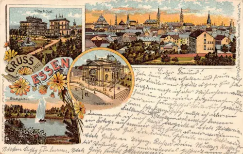 Gruss aus Essen Mehrbild Litho Postkarte 1906