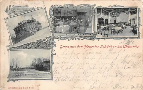 Neuesten Schänken bei Chemnitz Gasthof, Restaurant gelaufen 1900