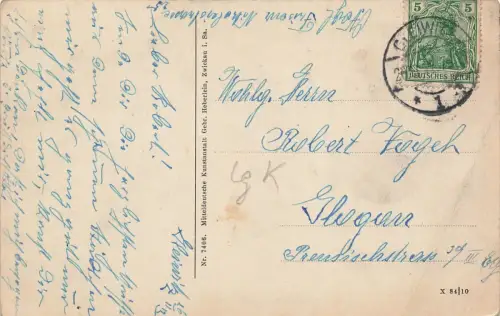 Gleiwitz (Gliwice) Wilhelmstrasse Straßenbahn Postkarte AK 1912