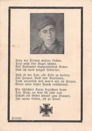 Sterbebild Pionier eines Pionier - Bataillon gefallen 1944 Ostfront