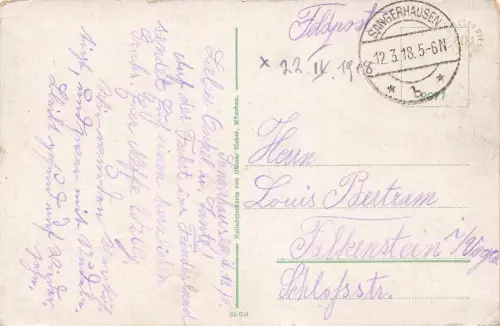 Blick auf Sangerhausen Sachsen-Anhalt Postkarte AK 1918
