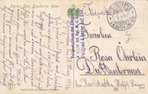Infanterie in befestigter Stellung Feind Beobachten Patriotika Postkarte AK 1916