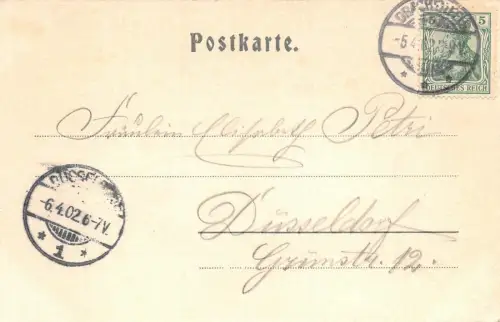 Drachenburg Gruss vom Drachenfels Postkarte 1902