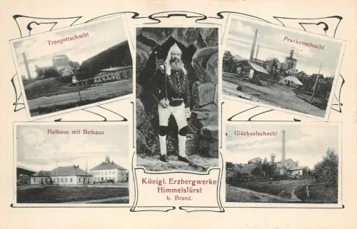 Himmelsfürst Brand Erbisdorf Erzbergwerke Bergmann Frankenschacht AK