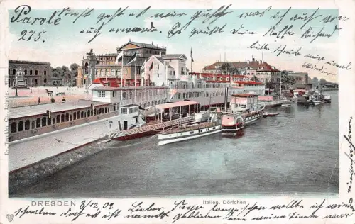 Dresden Italien. Dörfchen Dampfer Postkarte AK 1902