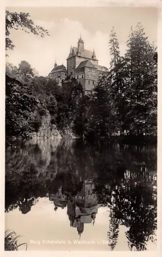 Burg Kriebstein bei Waldheim Sachsen Postkarte AK 1937