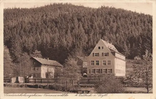 Kindererholungsheim Tannenmühle bei Erlbach Vogtland Sachsen Postkarte AK