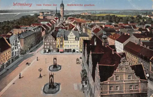 Wittenberg vom Turme der Marktkirche gesehen AK 1915