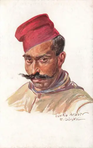 Portrait Turko Araber Künstler E. Günkel Postkarte AK