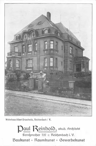 Wohnhaus Albert Gruschwitz Reichenbach Vogtland Sachsen