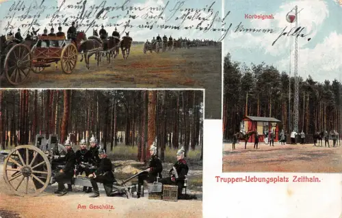 Truppen-Uebungsplatz Zeithain Am Geschütz AK 1914