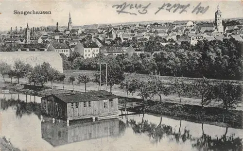 Stadtansicht Sangerhausen Sachsen-Anhalt Postkarte AK 1917
