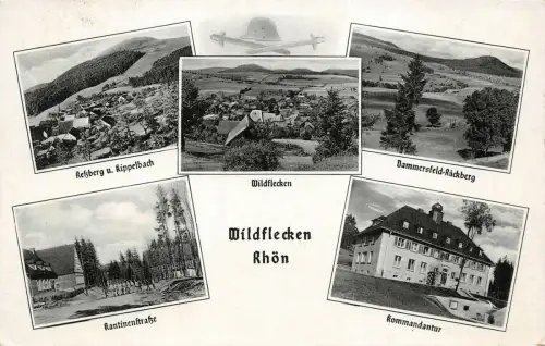 Wildflecken Rhön Dammersfeld-Rückberg Kommandantur Postkarte AK 1939
