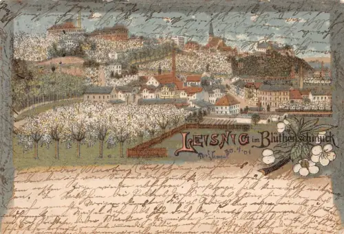 Leisnig im Blüthenschmuck Postkarte AK 1901