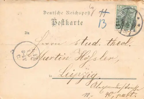 Leisnig im Blüthenschmuck Postkarte AK 1901