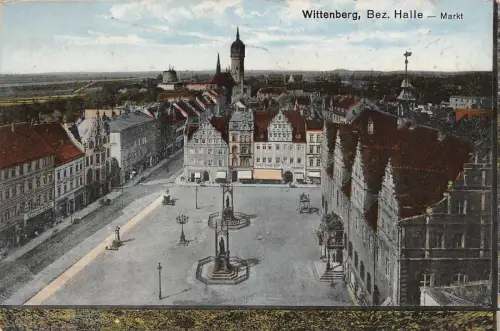 Wittenberg Bez. Halle Markt Feldpostkarte 1917