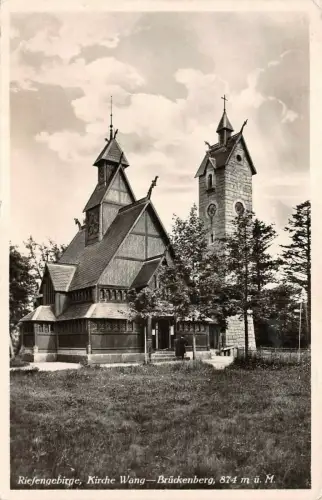 AK Kirche Wang Brückenberg Riesengebirge