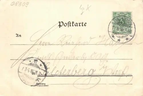 Gruß aus Eibenstock mit Stadtansicht Sachsen Postkarte AK 1898
