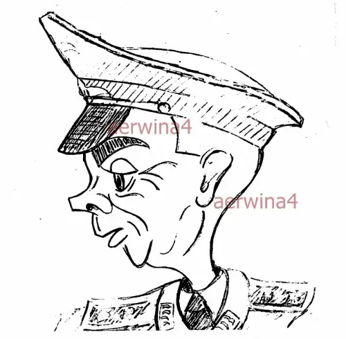 Spieß als Karikatur Infantrieausbildung Königsberg Ostpreussen